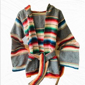 Bohemian style striped sweater.